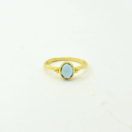 Bague Rosie Or Lolite bleue - Schmuckoo x Noyre Berlin