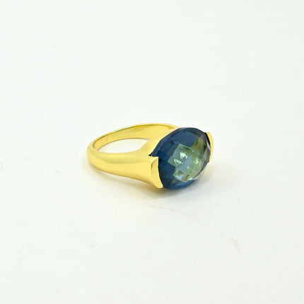 Amari Gold Ring Blauer Iolith - Schmuckoo x Noyre Berlin