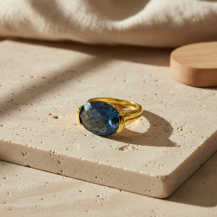 Bague Amari Or Iolite Bleue - Schmuckoo x Noyre Berlin