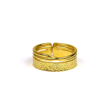 Bague Bande et 2 Fils Entrelacés Or - Catherine Bijoux