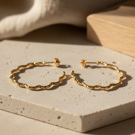 Boucles d'Oreilles Créoles Gill Boho Chic Or - Schmuckoo x Noyre Berlin