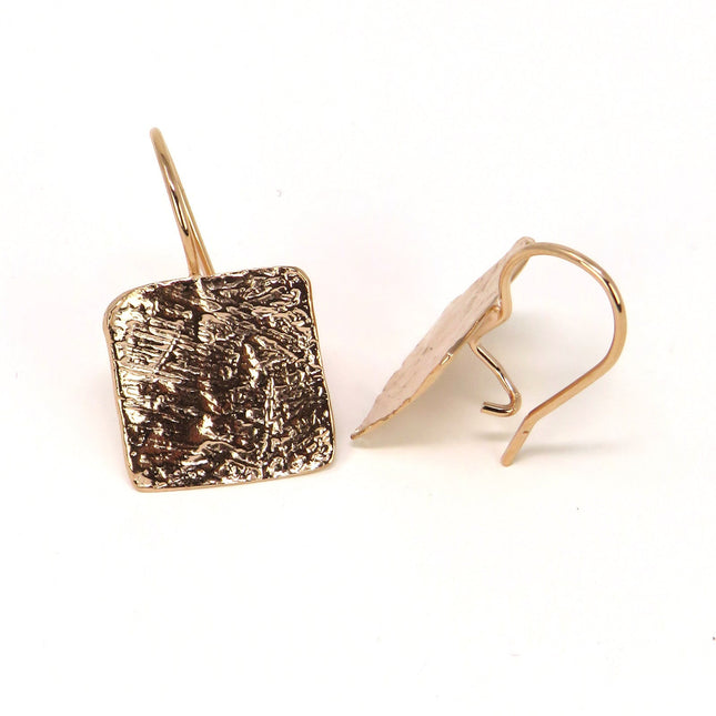 Boucles d'Oreilles Écu Carré Or rose - Catherine Bijoux