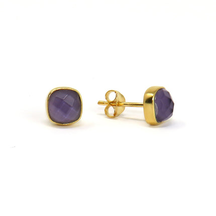 Boucles d'oreilles Carré Purple - Cahana
