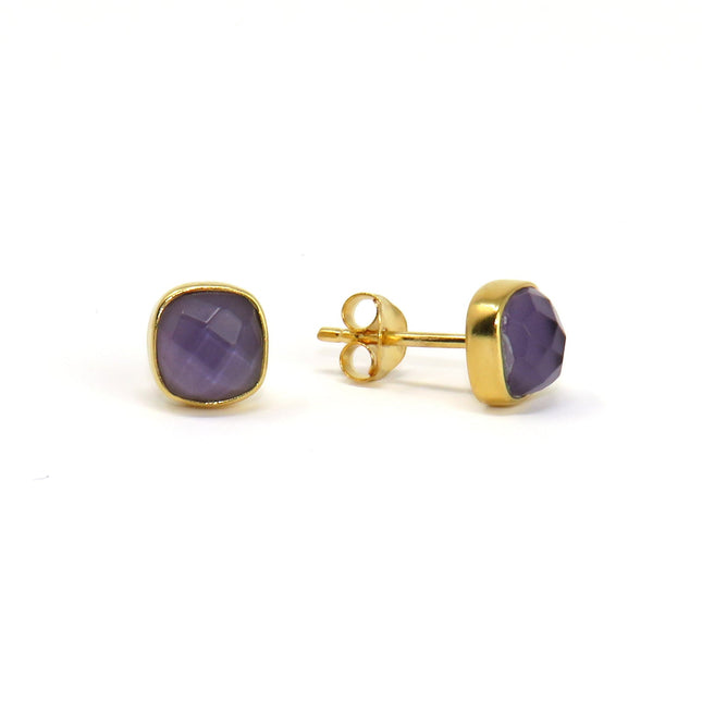 Boucles d'oreilles Carré Purple - Cahana