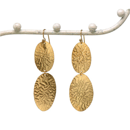 Boucles d'oreilles 2 Ovales Or - Plumetti