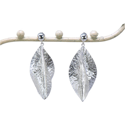 Boucles d'oreilles Feuilles Croisées Argent - Plumetti