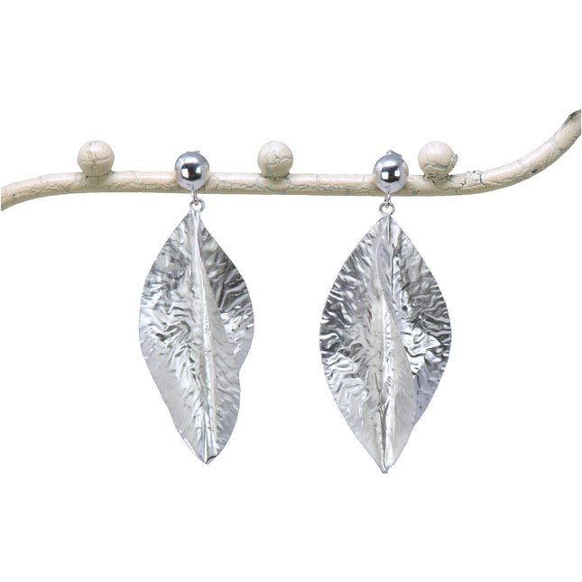 Boucles d'oreilles Feuilles Croisées Argent - Plumetti