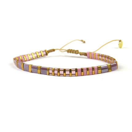 Bracelet Tila tissé main dans les Tons Roses - LeJu