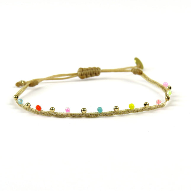 Bracelet tissé main Billes Multicolores - LeJu