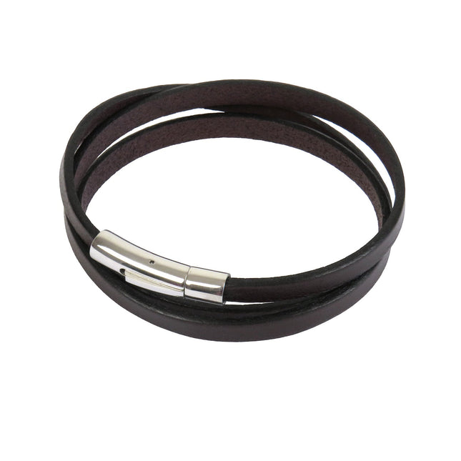 Bracelet DECLIC 3 Tours Choco - Magnum Cuir