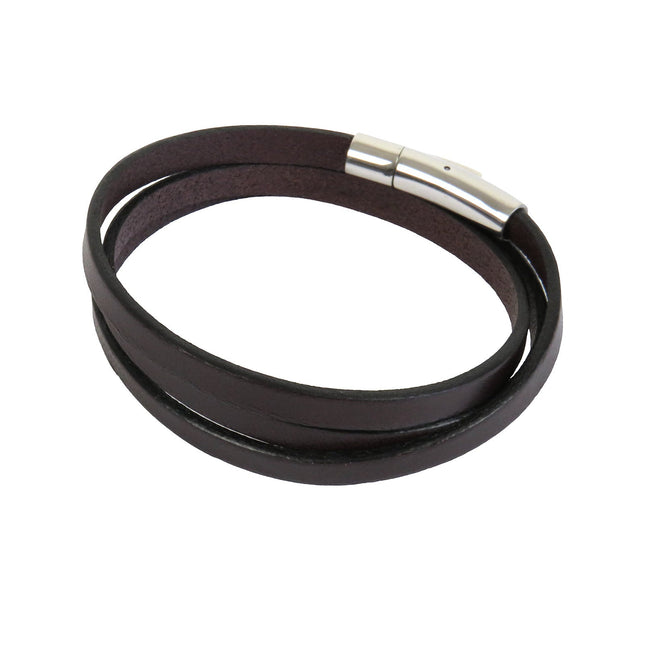 Bracelet DECLIC 3 Tours Choco - Magnum Cuir