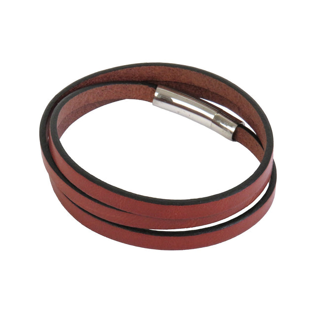 Bracelet DECLIC 3 Tours Cognac - Magnum Cuir