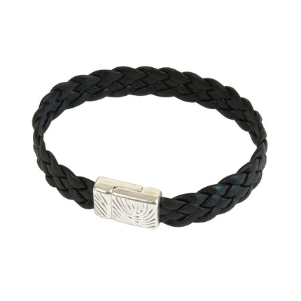 Bracelet ELITIC Tressé Noir - Magnum Cuir