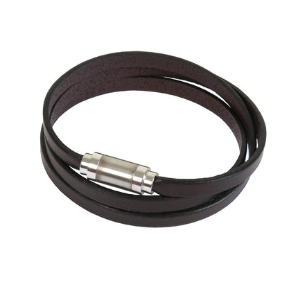 Bracelet MAGNETIC 3 Tours Choco - Magnum Cuir