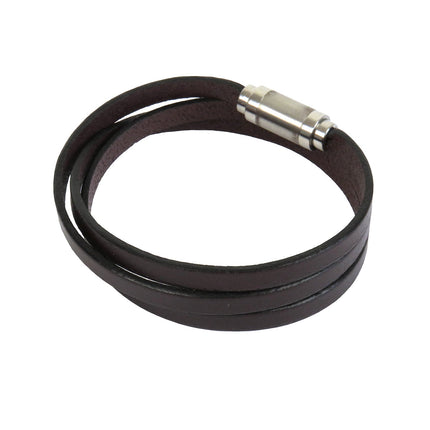 Bracelet MAGNETIC 3 Tours Choco - Magnum Cuir