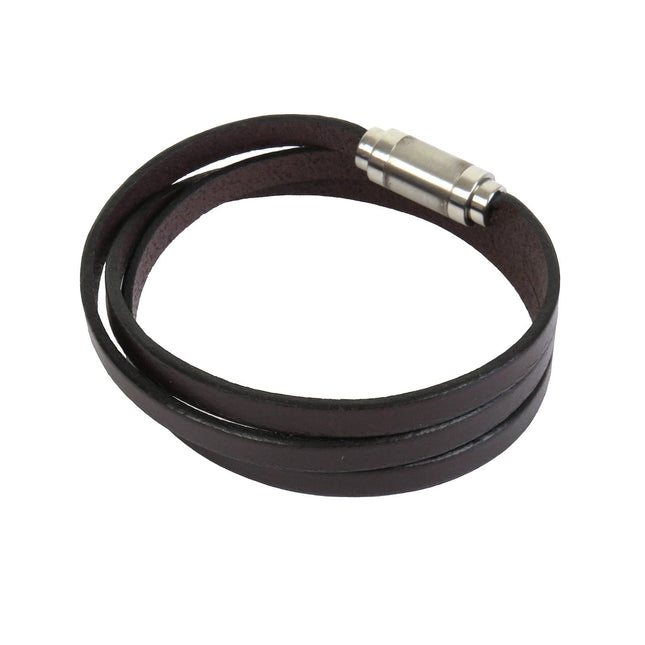 Bracelet MAGNETIC 3 Tours Choco - Magnum Cuir