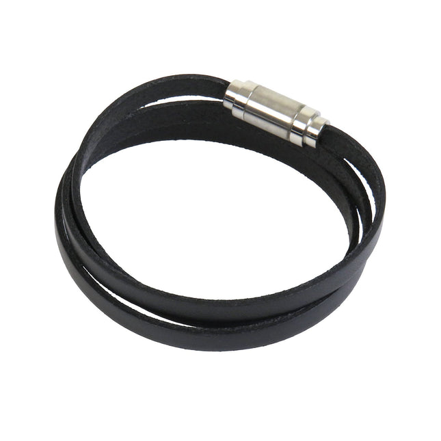 Bracelet MAGNETIC 3 Tours Noir - Magnum Cuir