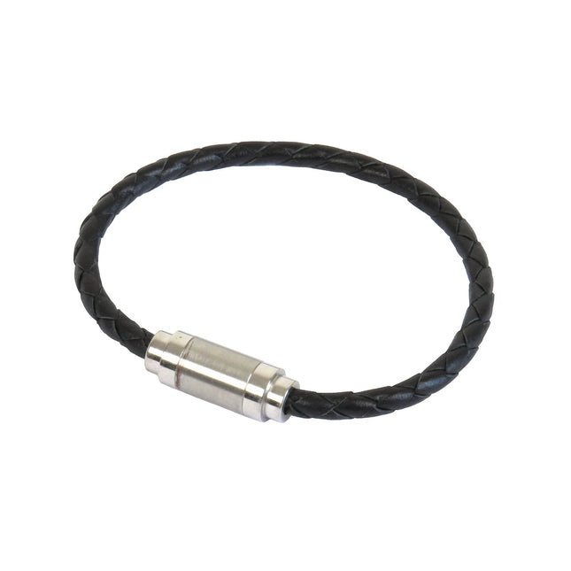 Bracelet MAGNETIC Tressé Noir - Magnum Cuir