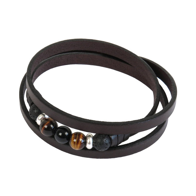 Bracelet TRÉCHIC 3 Tours Choco - Magnum Cuir