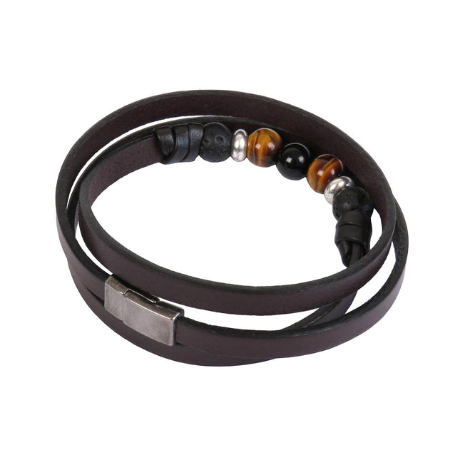 Bracelet TRÉCHIC 3 Tours Choco - Magnum Cuir