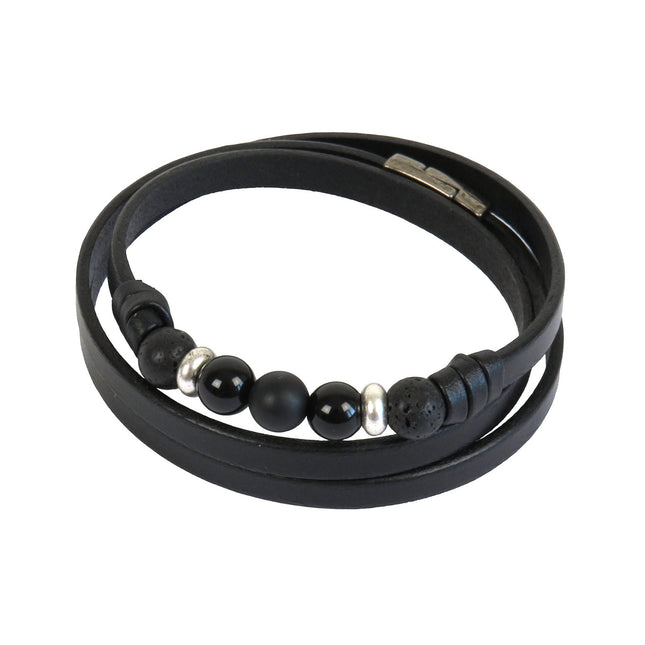 Bracelet TRÉCHIC 3 Tours Noir - Magnum Cuir