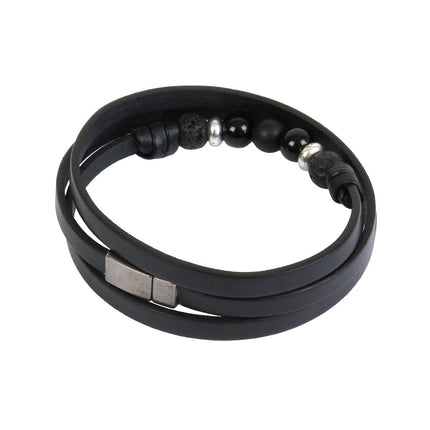 Bracelet TRÉCHIC 3 Tours Noir - Magnum Cuir