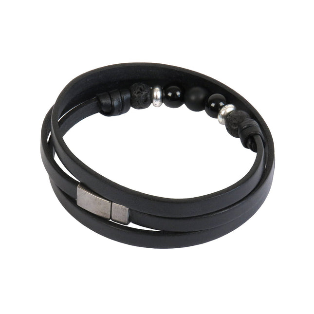 Bracelet TRÉCHIC 3 Tours Noir - Magnum Cuir