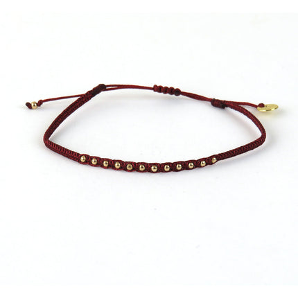 Fin Bracelet tissé main avec Billes en Or - LeJu