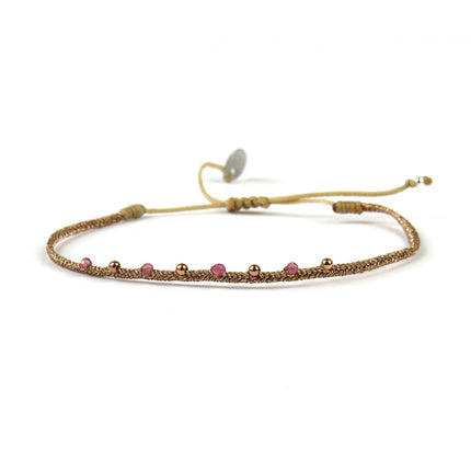 Fin Bracelet tissé main tourmalines Velvet - LeJu