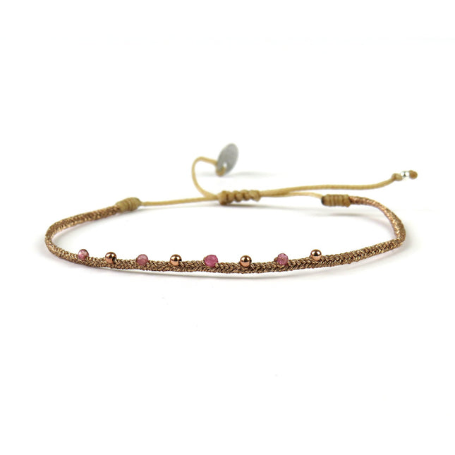 Fin Bracelet tissé main tourmalines Velvet - LeJu