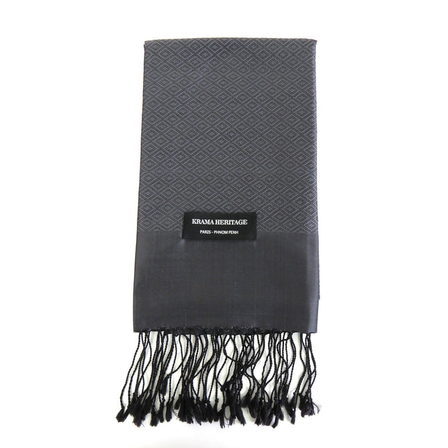 Krama en Soie Diamond Acier - Krama Heritage