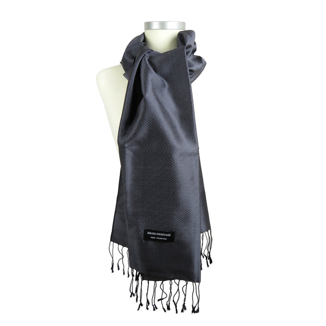 Krama en Soie Diamond Acier - Krama Heritage