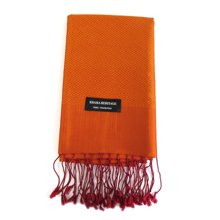 Krama en Soie Diamond Corail - Krama Heritage