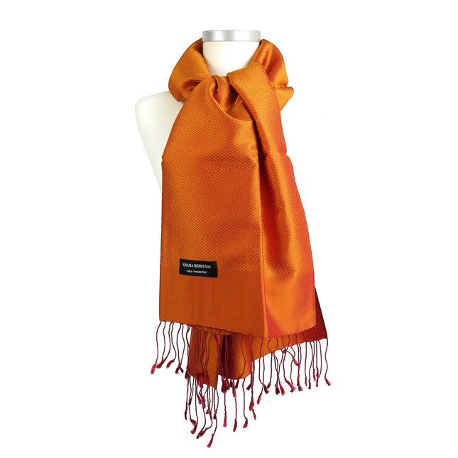 Krama en Soie Diamond Corail - Krama Heritage