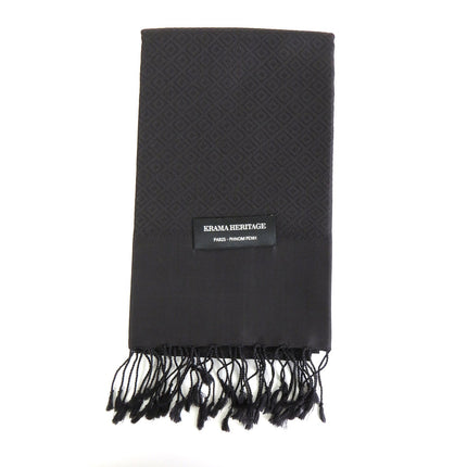 Krama en Soie Diamond Noir - Krama Heritage
