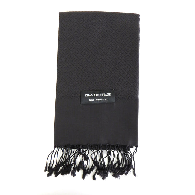 Krama en Soie Diamond Noir - Krama Heritage