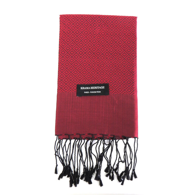 Krama en Soie Diamond Pourpre - Krama Heritage