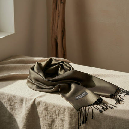 Krama en Soie Jasmin Bronze - Krama Heritage