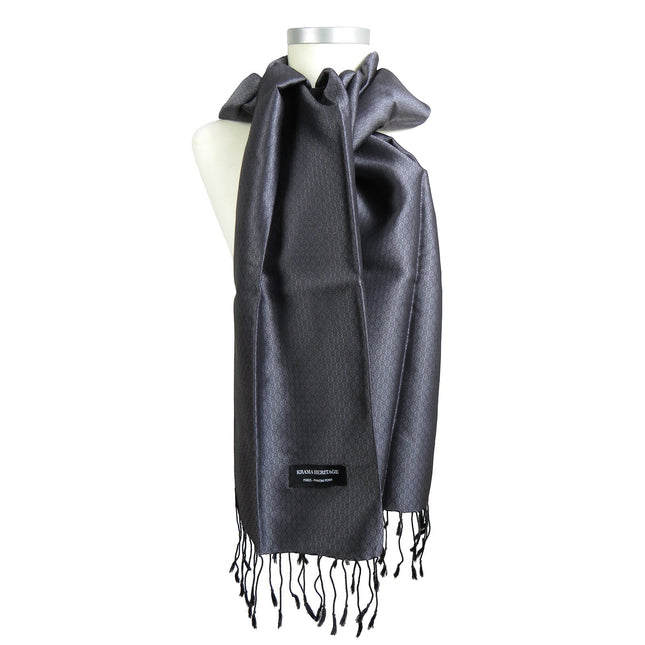 Krama en Soie Jasmin Noir - Krama Heritage
