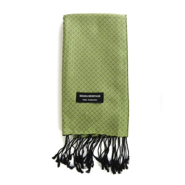 Krama en Soie Jasmin Vert - Krama Heritage