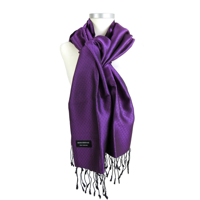 Krama en Soie Jasmin Violet - Krama Heritage