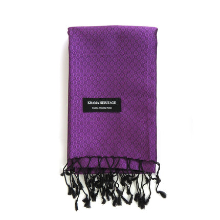 Krama en Soie Jasmin Violet - Krama Heritage