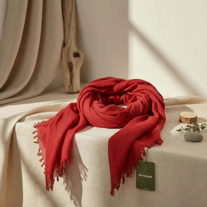 Pashmina Aérienne Cachemire Red - elenomad