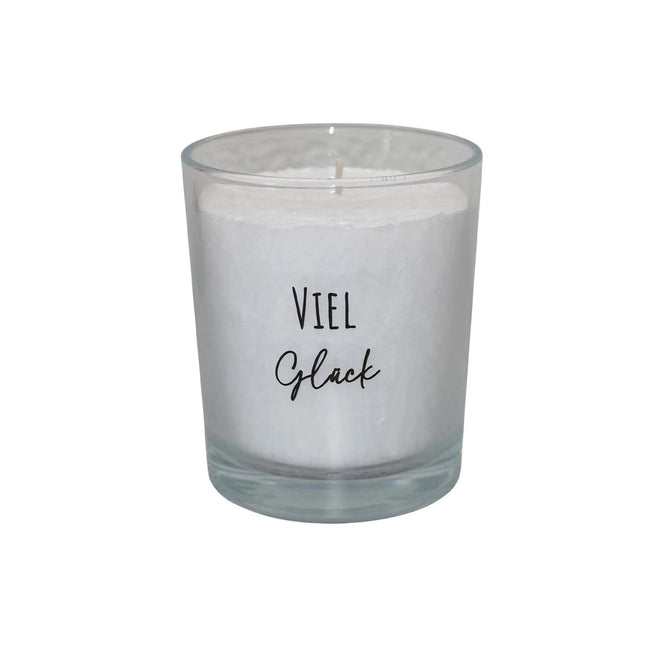 Kerze Spruch Glas "Tschuggen" - Herzog Kerzen
