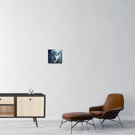 Animal Totem Bison Blanc - 30x30