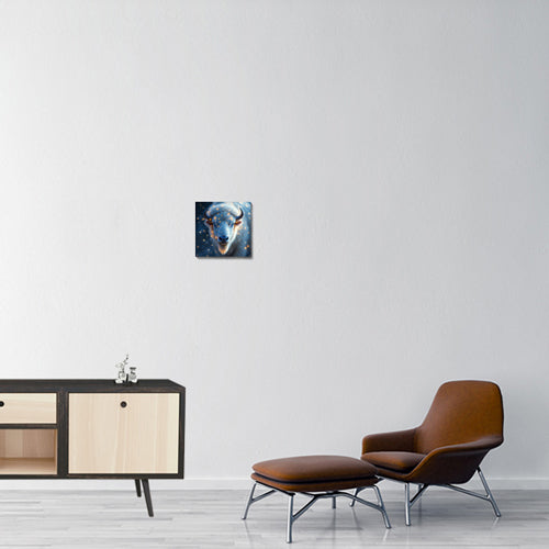 Animal Totem Bison Blanc - 30x30