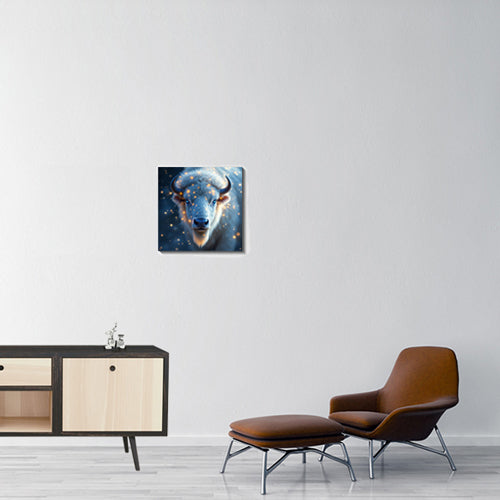 Animal Totem Bison Blanc - 50x50