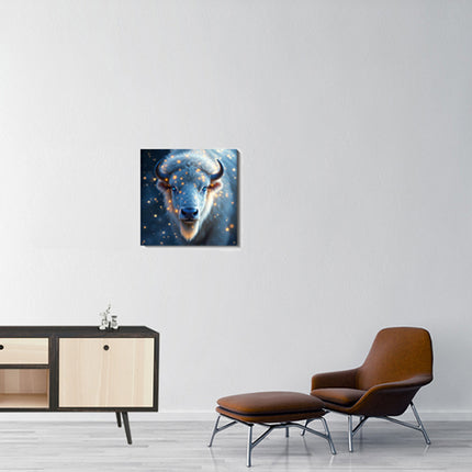 Animal Totem Bison Blanc - 60x60