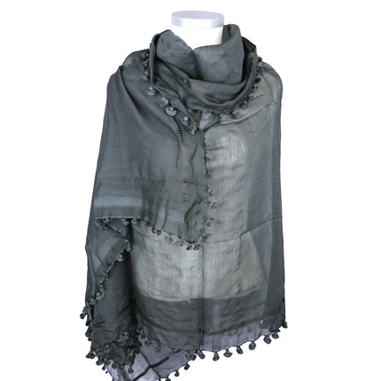 Écharpe Pompon Classique Anthracite - Citrus