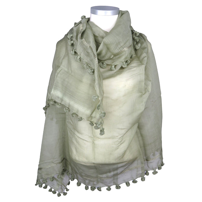 Écharpe Pompon Classique Khaki - Citrus